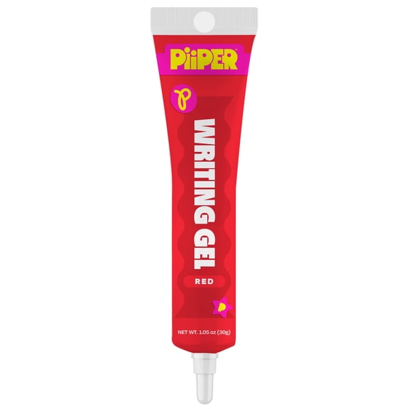 Piiper Writing Gel Code Red, 1.05 oz, Edible Decorating Gel for Cakes, Cookies, Cupcakes & More
