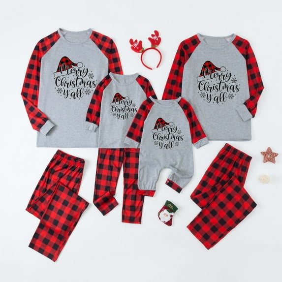 Pijamas Familiares A Juego Christmas Pajamas for Family Pjs Matching Set Family Christmas Pajamas Soft Xmas Pajamas Matching Sets Top Pants Christmas Hat Pjs
