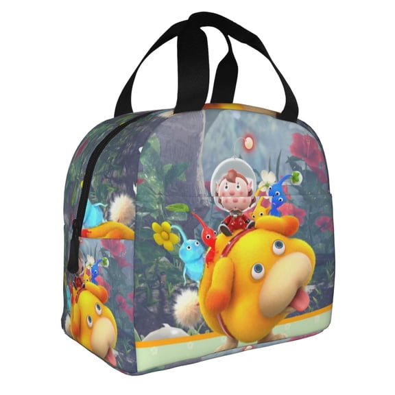 Pik-min Lunch Bag Insulated Lunch Box Reusable Cooler Cartoon Lunch Tote Bag Picnic Travel Office