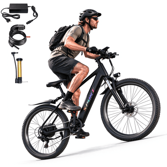 Pika F28 Electric Mountain Bike for Adults, 26", 749W Motor, Max 19.9MPH, 48V 11Ah Removable Battery, 7Speed, Front Suspension, Class 2,UL 2849 Certified