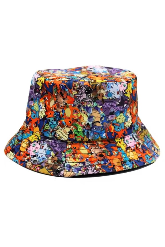Pika-Poke Multi Characters All Over Print Adult Size Bucket Hat