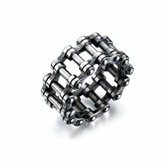 PikaLF Biker Chain Rings, Chain Biker Ring for Men, Locomotive Chain Rings, Intertwine Rings Motorcycle Biker Bicycle Chain Ring, Hip Hop Pink Ring Jewelry Gift for Men