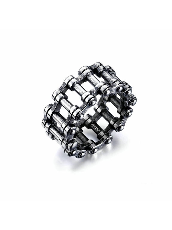Biker Chain Rings, Chain Biker Ring for Men, Locomotive Chain Rings, Intertwine Rings Motorcycle Biker Bicycle Chain Ring, Hip Hop Pink Ring Jewelry Gift for Men