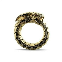 PikaLF Dragon Ring for Men, Norse Viking Dragon Head Ring, Vintage Dragon Totem Amulet Ring, Hip Hop Biker Ring, Punk Animal Dragon Jewelry for Men
