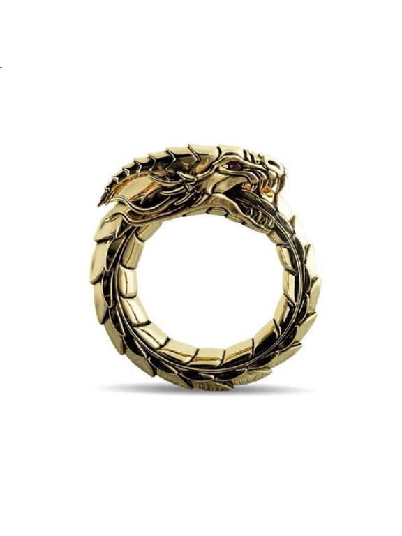 Dragon Ring for Men, Norse Viking Dragon Head Ring, Vintage Dragon Totem Amulet Ring, Hip Hop Biker Ring, Punk Animal Dragon Jewelry for Men