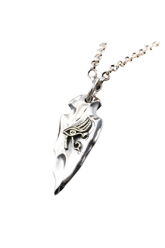 Eye of Horus Necklace for Men, Spear Arrowhead Necklace, Egyptian Pharaohs Horus Eye Pendant Necklace with 22.8 Chain, Eye Totem Amulet Necklace, Punk Horus Jewelry Gift for Men