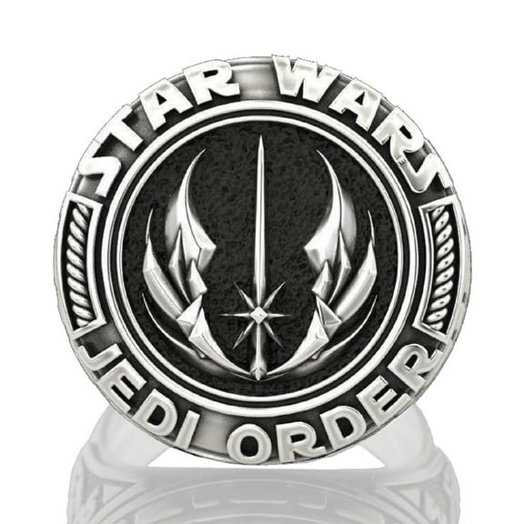 PikaLF Jedi Order Ring for Men, Jedi Symbol Ring, Punk Gothic Skull Ring, Amulet Ring, Cosplay Jewelry Accessories Gift for Men