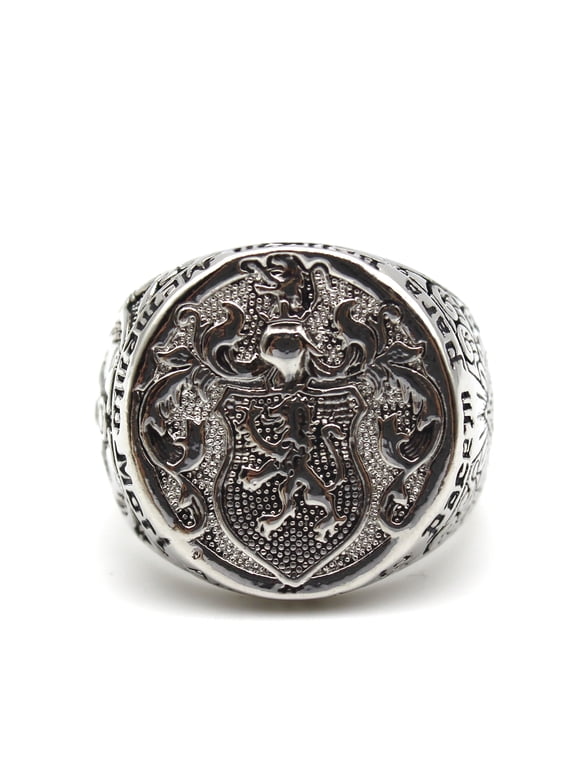 Lion Ring for Men, Norse Viking Lion Head Ring, Hip Hop Lion Signet Ring, Vintage Lion Totem Amulet Ring, Gothic Masonic Skull Ring, Pyramid Triangle Ring, Punk Animal Lion Jewelry for Men