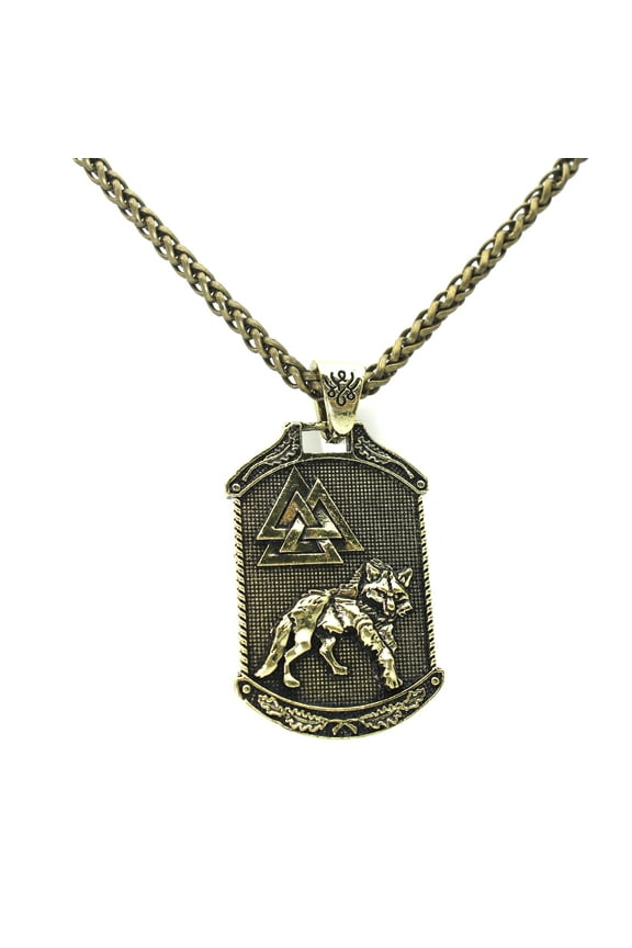 Odin Wolf Necklace for Men, Tree of Life Necklace, Norse Viking Wolf Head Pendant Necklace with 22.8” Chain, Vintage Celtic Wolf Totem Amulet Necklace, Punk Animal Wolf Jewelry Gift for Men