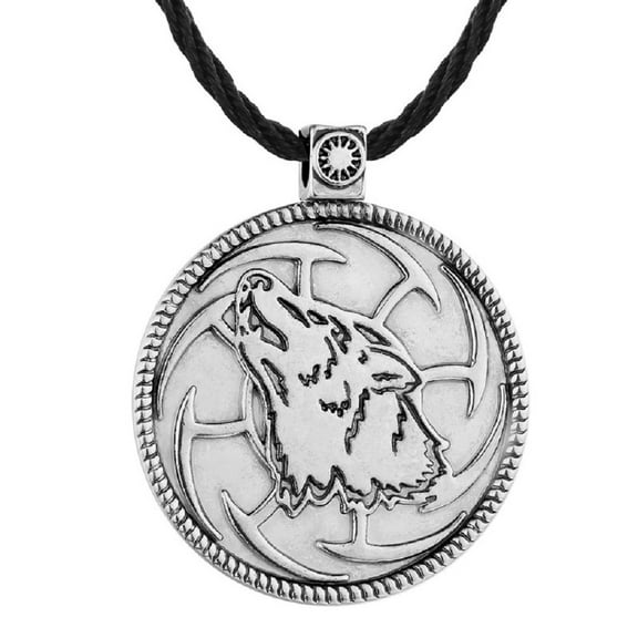 PikaLF Slavic Wolf Necklace for Men, Norse Viking Wolf Head Pendant Necklace with 19.7” Chain, Vintage Wolf Tag Necklace, Retro Celtic Wolf Totem Amulet Necklace, Punk Animal Wolf Jewelry for Men