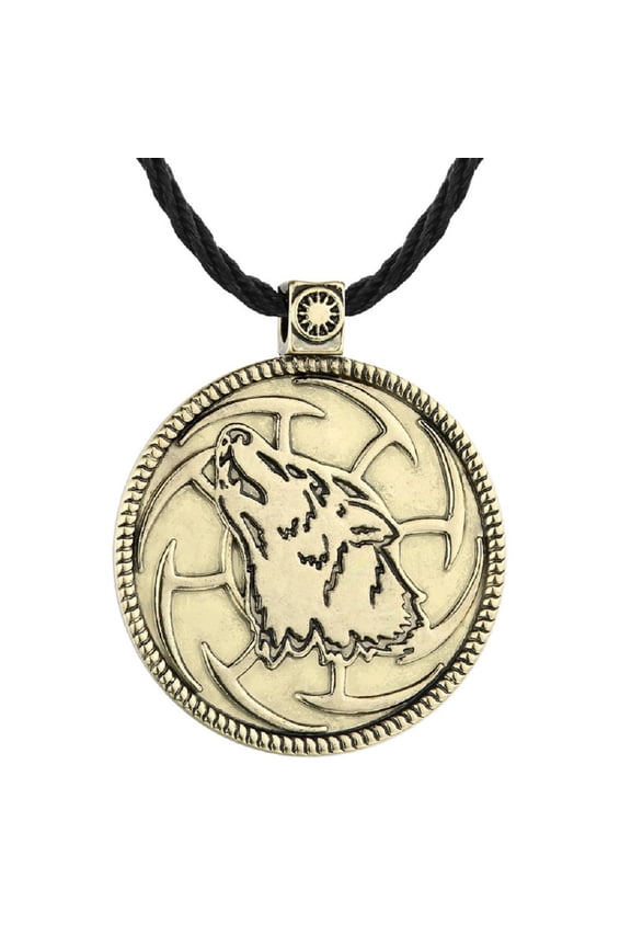 Slavic Wolf Necklace for Men, Norse Viking Wolf Head Pendant Necklace with 19.7” Chain, Vintage Wolf Tag Necklace, Retro Celtic Wolf Totem Amulet Necklace, Punk Animal Wolf Jewelry for Men