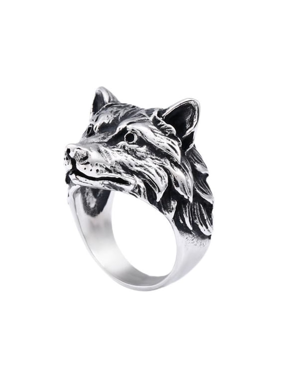 Wolf Ring for Men, Norse Viking Wolf Head Ring, Retro Wolf Totem Rings, Wolf Signet Rings, Amulet Ring, Animal Wolf Jewelry for Men Boys