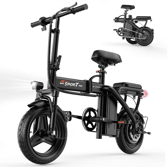 Pikabike 14-inch Folding Electric Bicycle for Adults, Peak 1200W Brushless Motor, 48V 10AH Battery, 25MPH Max Speed, 45 Miles Range, UL2849 Certified
