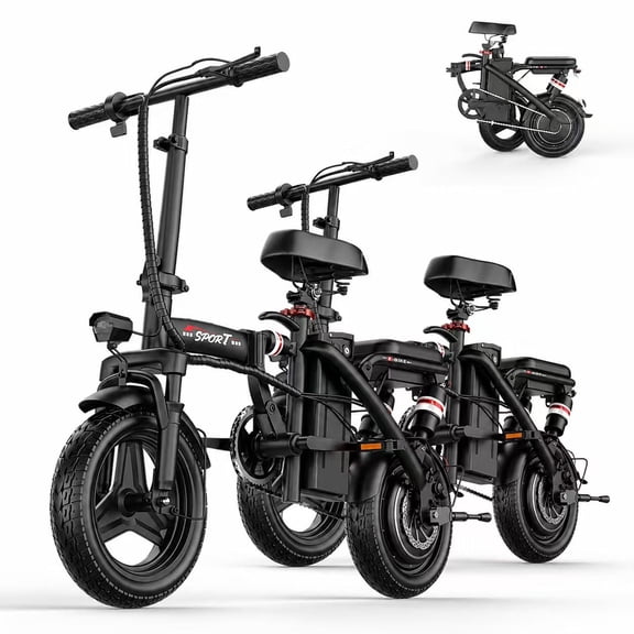 Pikabike 2-Pack Foldable Electric Bike for Adults 18+, 750W Continuous Motor, 14" Off-Road E-Bike, Max 20MPH PAS Speed, 48V 15Ah Battery, 45 Miles Range, UL2849 Certified, Off-Road Use