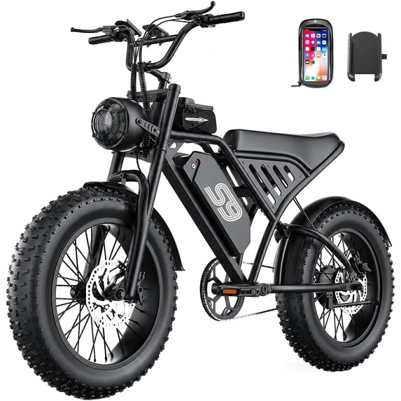 Pikabike S9 black full-suspension fat tire electric mountain bike