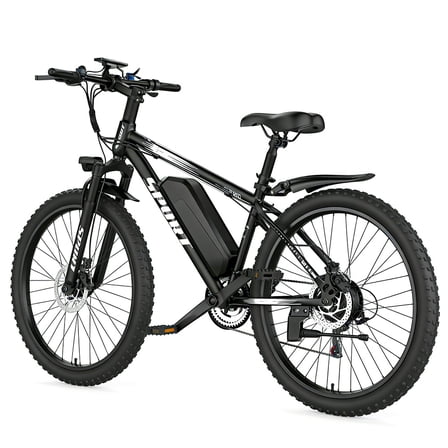 PostJoy Electric Mountain Bike 26" 1200W Peak Motor, 65 Miles 28MPH Ebike, 480Wh Battery Electric Bicycle for Adults 7 Speed Electric Bicycles Front Fork Suspension