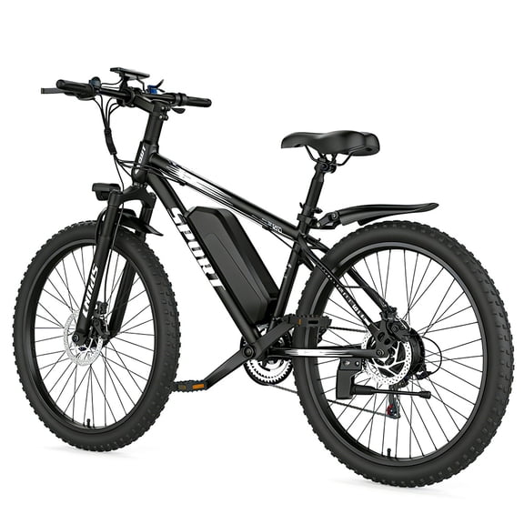 PostJoy Electric Mountain Bike 26" 1200W Peak Motor, 65 Miles 28MPH Ebike, 480Wh Battery Electric Bicycle for Adults 7 Speed Electric Bicycles Front Fork Suspension