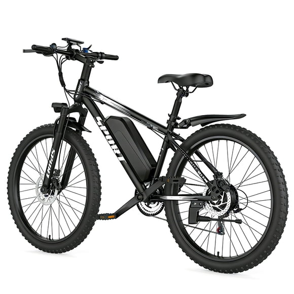 PostJoy Electric Mountain Bike 26" 1200W Peak Motor, 65 Miles 28MPH Ebike, 480Wh Battery Electric Bicycle for Adults 7 Speed Electric Bicycles Front Fork Suspension