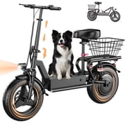 Pikabike Electric Scooter with Seat for Adults, 1000W Peak Motor, 25 mph, 48V 15Ah Battery, 35 Miles Range, 14 Fat Tires