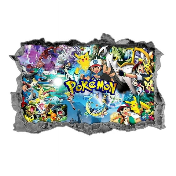 Pikachu 3D Wall Stickers Cartoon Characters Wall Stickers Cartoon Backgrounds Wall Decoration Birthday Gift Bedroom Decoration