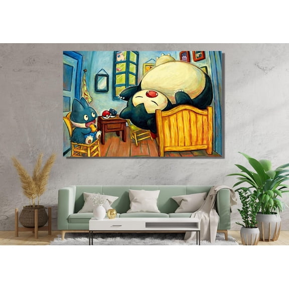 Pikachu Art Wall Decor Modern Home Artwork, Unframed Canvas
