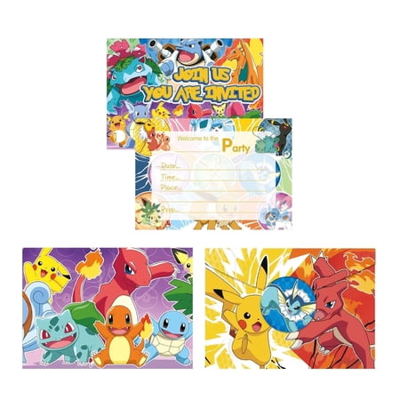 Anime Birthday Party Invitation & Envelopes,12Pcs