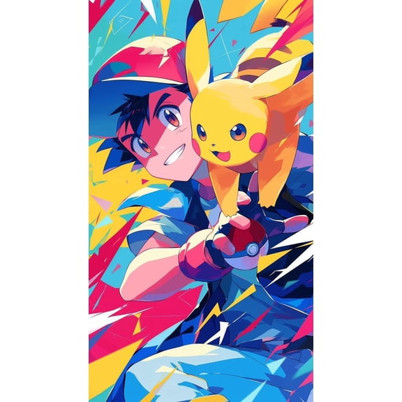Pikachu DIY 5D Diamond Painting Full Round Drill Kit Picture Craft Home Wall Decor 12X16Inch