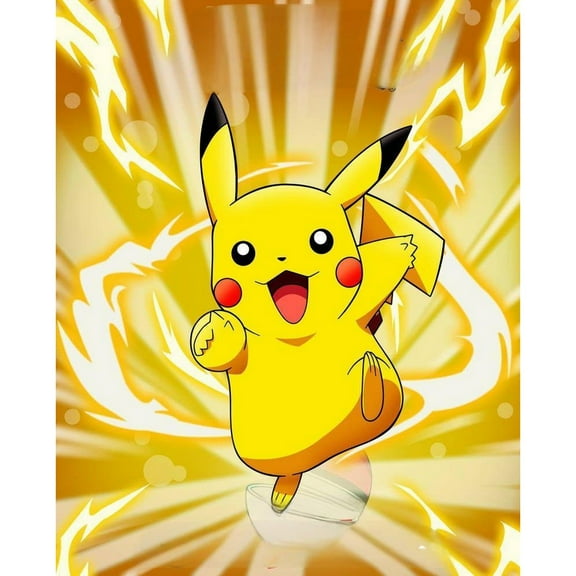 Pikachu Diamond Painting Set (for Adults) 5D DIY Anime Diamond Art Set (for Beginners) Round Full Diamond Diamond Painting Gem Art Crafts (Home Wall Decoration Gift)