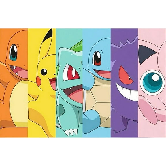 Pikachu Diamond Painting Set (for Adults) 5D DIY Anime Diamond Art Set (for Beginners) Round Full Diamond Diamond Painting Gem Art Crafts (Home Wall Decoration Gift)