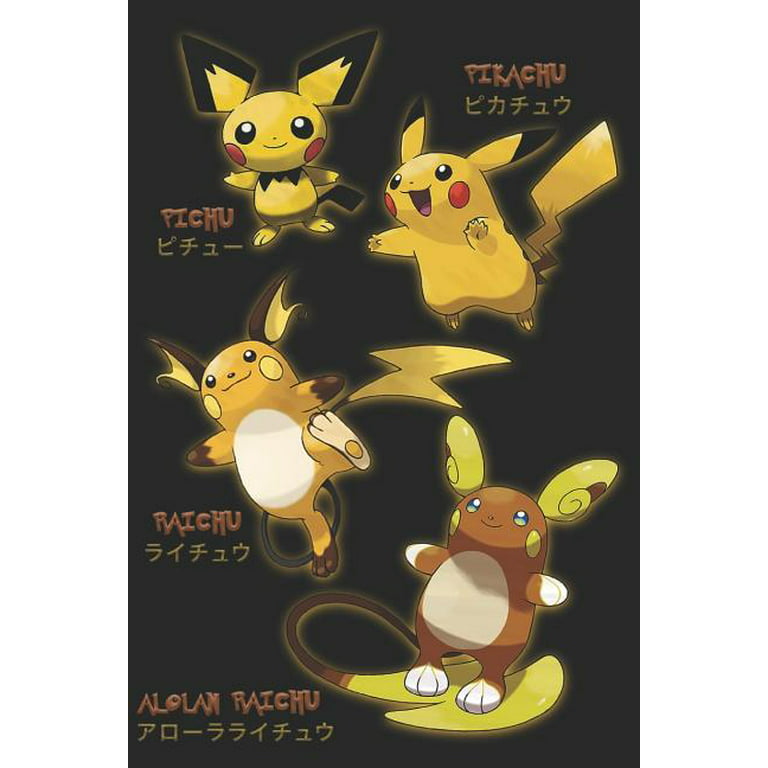 Pikachu Evolutions: Pichu, Raichu, and Alolan Raichu Blank Sketchbook  Notebook Journal : Legends, Lickitung: : Books