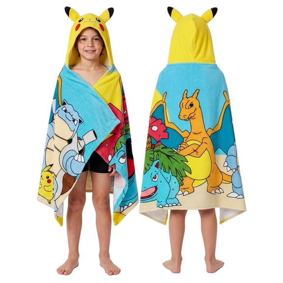 Pikachu Hooded Towel With 3D Ears One Size