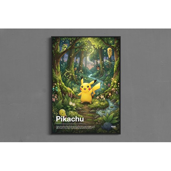 Pikachu Legendary Gaming Anime poster Wall Art Decor 16x24 UNFRAMED