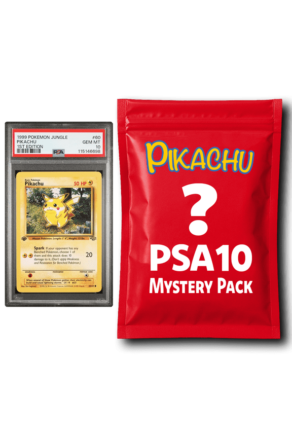 Pikachu PSA 10 Graded PKM Card Mystery Pack Trading Card Game
