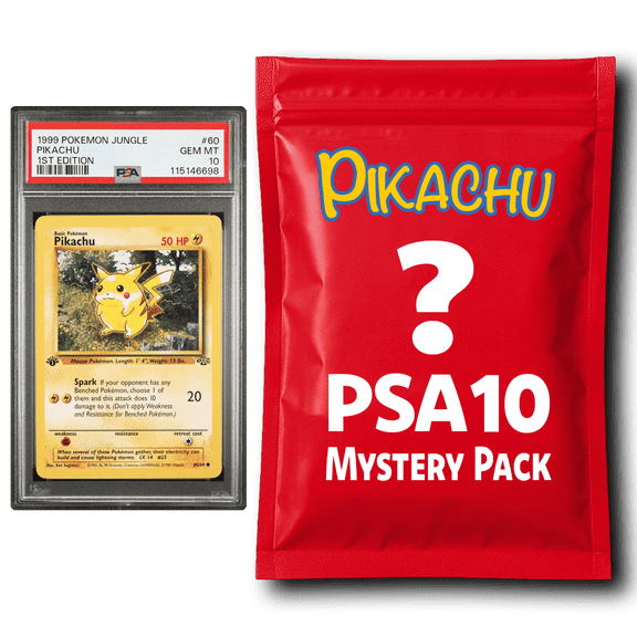 Pikachu PSA 10 Graded PKM Card Mystery Pack Trading Card Game