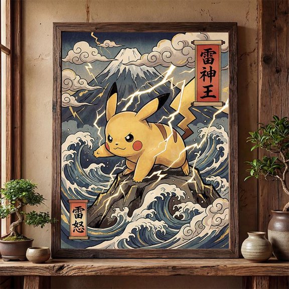 Pikachu Pokemon Inspired Anime poster Wall Art Decor 24x36 UNFRAMED