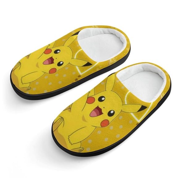 Pikachu Slippers for Kids Girls Boys,Soft Plush Cute Slippers Non-Slip Toddler Warm House Slippers Little Kids Cartoon Slippers Indoor Outdoor