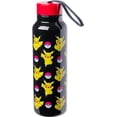 thumbnail image 1 of Silver Buffalo Pokemon Ball and Pikachu Stainless Steel Water Bottle with Strap, 27 Ounces, 1 of 8