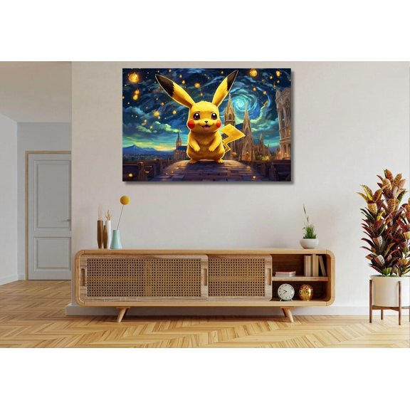 Pikachu Style Room Decor, Unframed Canvas