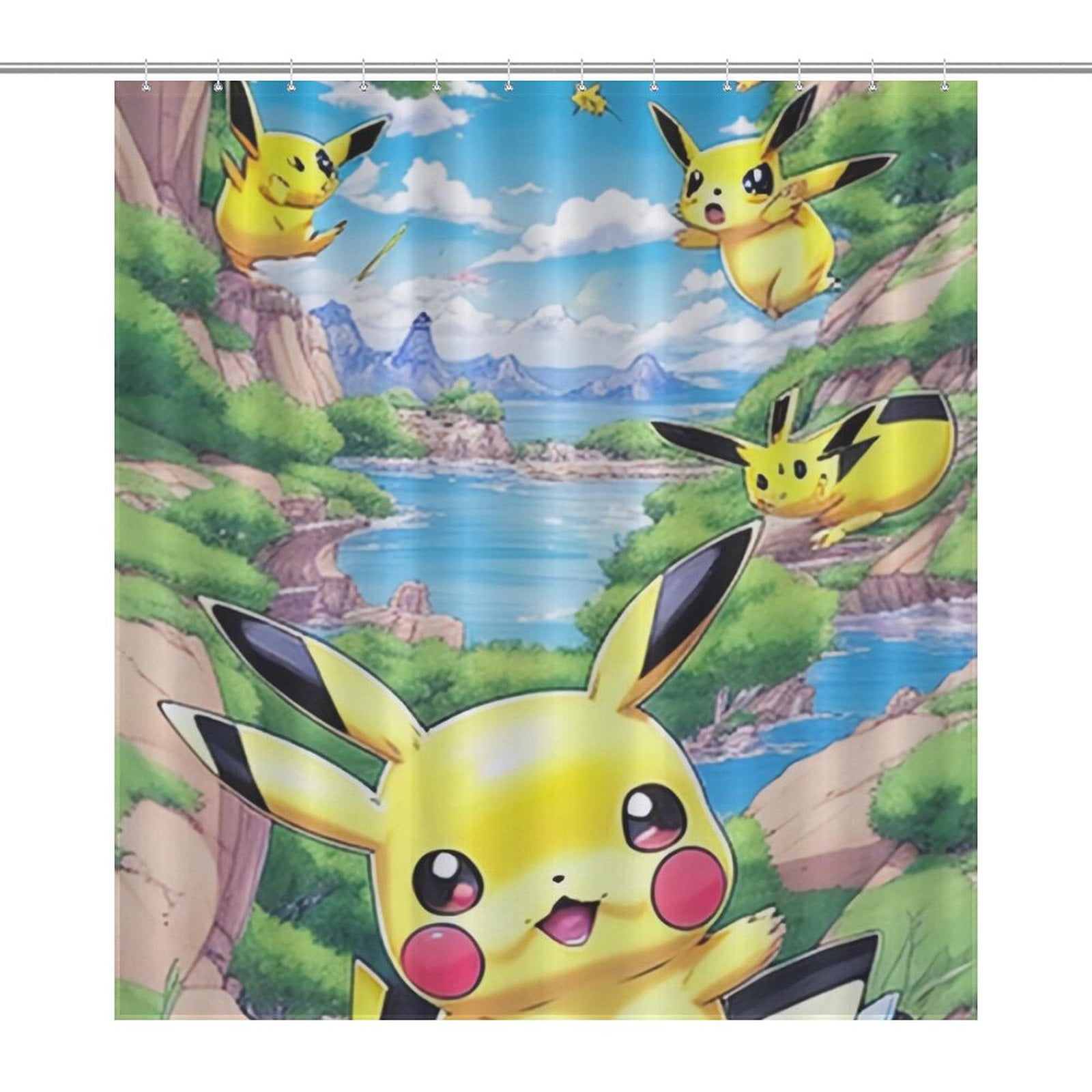 Pikachu The Iconic Electric Mouse Pok??mon Shower Curtain,Shower Curtain