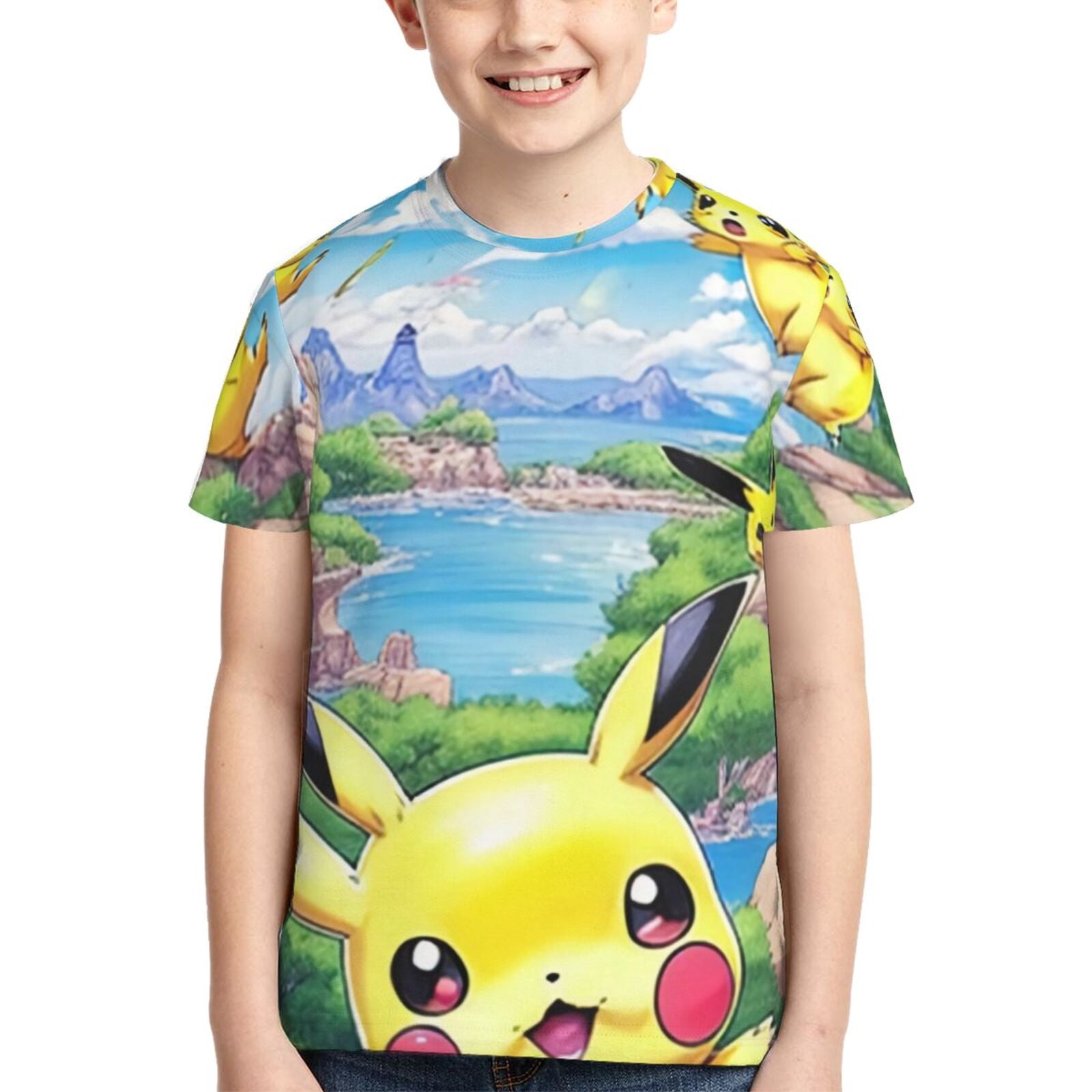 T-Shirt Pikachu Pokemon Per Ragazzi – Nuova – Colore Blu – Taglie S M L XL