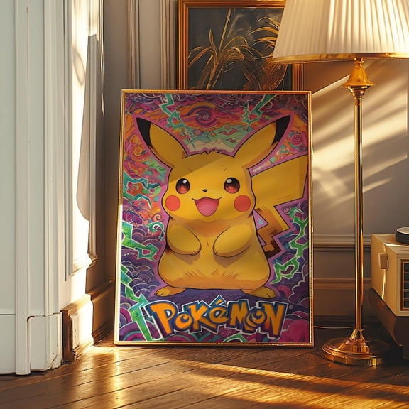 Pikachu Yellow Anime Printable poster Wall Art Decor 12x18 UNFRAMED