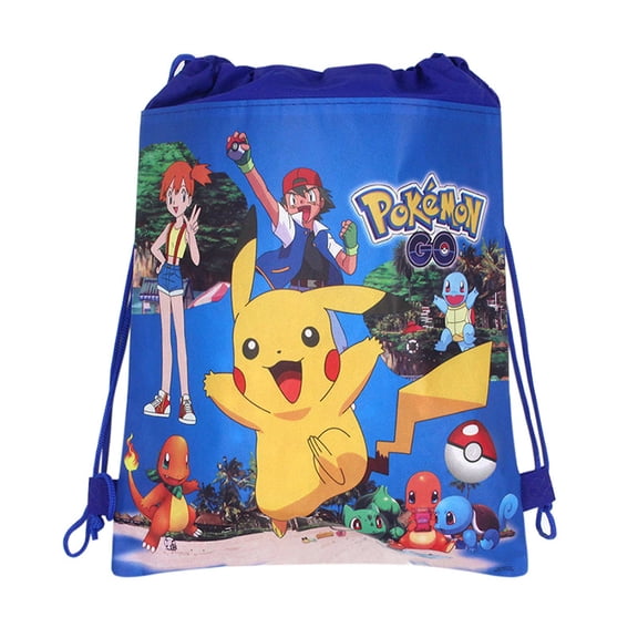 Pikachu non-woven fabric drawstring pouch pocket storage bag schoolbag birthday gift bag candy bag