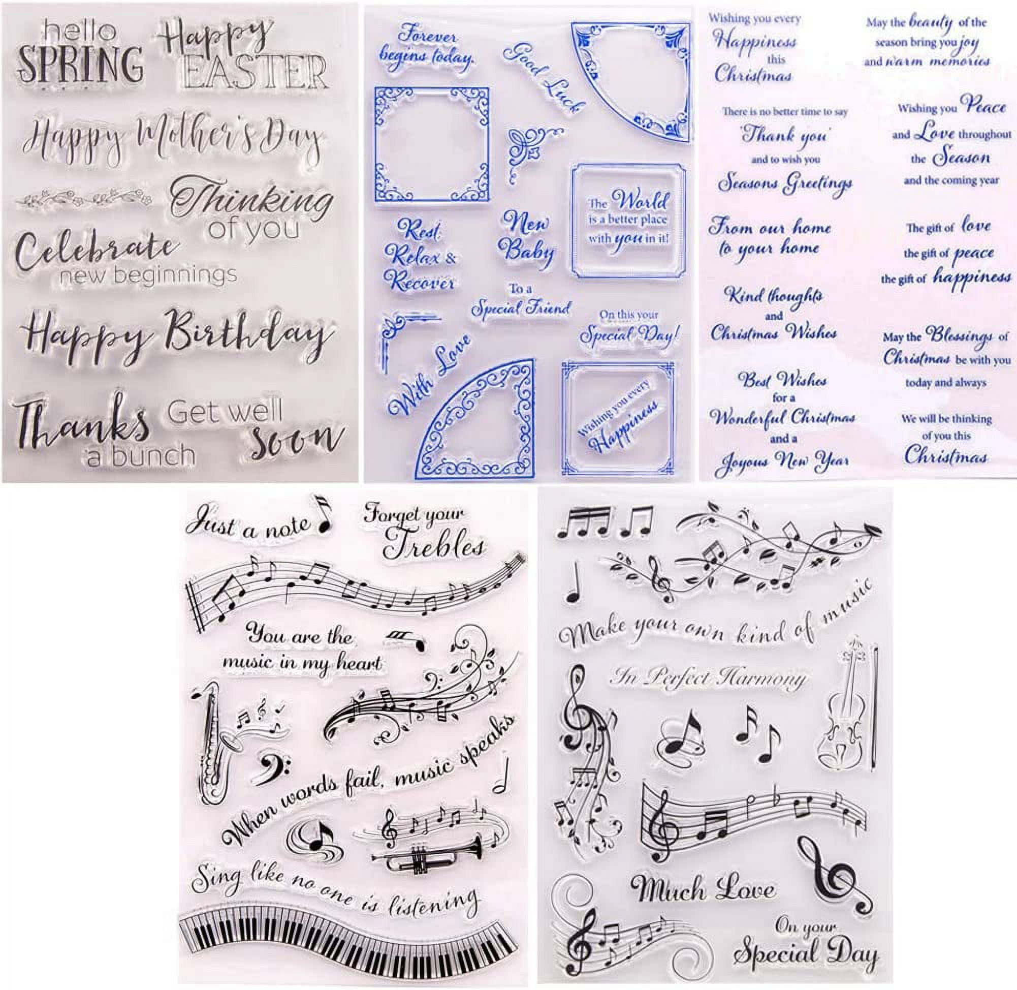 Retro Clear Stamps Floral Calendar Background Words Silicone - Temu