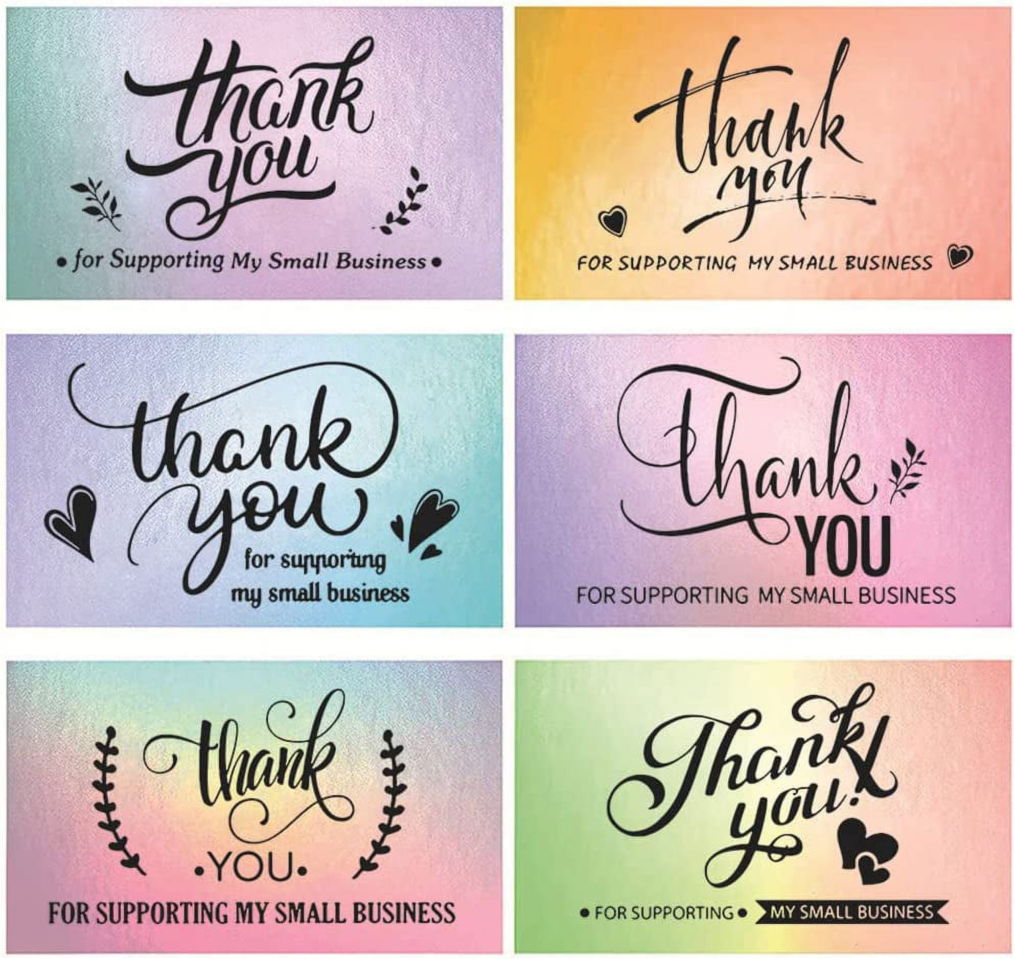 Business Thank You Cards - Small Business Essentials - Thank You For  Supporting My Small Business - Blank Note Card, Stationery Set of 50 3.5 x  2
