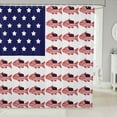 thumbnail image 1 of Pike Fish Shower Curtain American Flag Bath Curtain Ocean Themed Bathroom Decor Red And Blue Geometry Striped Waterproof Curtain Rustic Farmhouse Shower Curtain,72" W x 78" L, 1 of 5