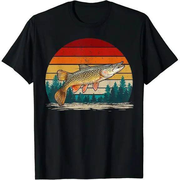 Pike Fish Vintage Distressed Retro Style Pike Fish T-Shirt