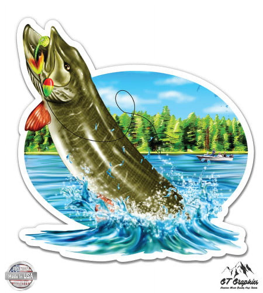 Pike Fishing - 12 Vinyl Sticker Waterproof Decal