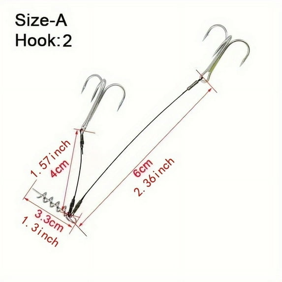 Pike Fishing Rig, Sharp High-Carbon Steel Treble Hooks For Soft Lure, Bass Fishing Tackle