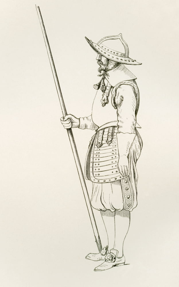 A Pike Man Of The Cromwellian Period From The British Army Its Origins Progress And Equipment Published 1868 Canvas Art - Ken Welsh Design Pics (11 x 18)