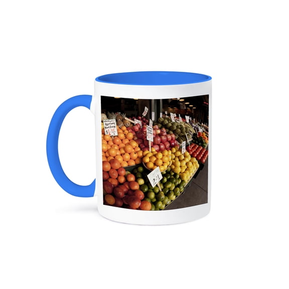 3drose, Pike Place Market, Seattle, Washington, Usa - Us48 Jme0554 - John and Lisa Merrill, 11oz Two-tone Blue Mug